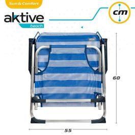 Silla playa aluminio plegalbe fija rayas mar 44x35x72 cm Silla playa aluminio plegalbe fija rayas mar 44x35x72 cm