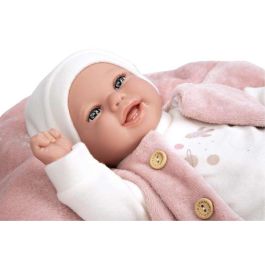 Muñecas Arias Muñeca Elegance Colin Rosa de 40 cm con Manta – Muñeco de Peso para Niños +3 Años