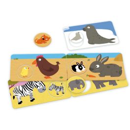 Nathan La Petite Ecole Mamás y Bebés - Juego de Asociación de Animales y sus Crías para Niños 3+ Años