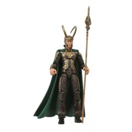 Diamond Select Toys Marvel Thor - Figura de Loki basada en la película, 18 cm con bastón ceremonial