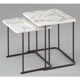 DKD Home Decor Mesita Auxiliar Set de 2 Blanco Negro 43 x 49 x 51 cm Precio: 86.49999963. SKU: B1C2J9LGYY