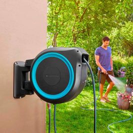 Gardena Rollup Enrollador de Manguera Automático 25 m Ø13 mm con Lanza Pulverizadora y Conectores