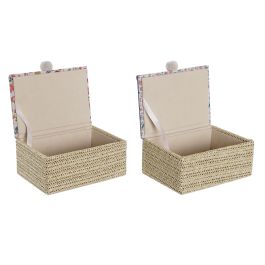 DKD Home Decor Caja Shabby Azul Coral 14 x 9 x 17 cm (4 Unidades)