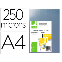 Q-connect Tapas de Encuadernación PVC DIN A4 Incolora 250 mc Paquete de 100 Unidades Precio: 18.58999956. SKU: B145JKLBX5