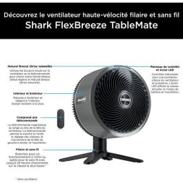 Shark FA150EU SHA622356304672 Ventilador de mesa FlexBreeze TableMate Con o sin cable