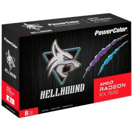 PowerColor 8G-L/OC Tarjeta Gráfica Hellhound RX 7600 AMD Radeon GDDR6 8GB 128-bit 2655 MHz PCI Express 4.0