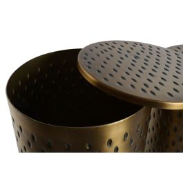 DKD Home Decor Mesita Auxiliar Moderno Dorado 43 x 54 x 43 cm Set de 2