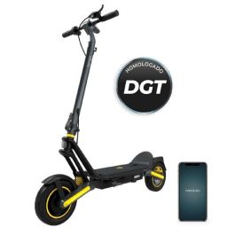 Cecotec Patinete Eléctrico Bongo GS50 XXL Connected Negro-Amarillo 25 km/h, 50 km Autonomía, Doble Suspensión, Ruedas 10"