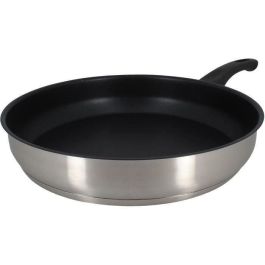 Menastyl 6020247 Sartén de Acero Inoxidable 28 cm Apta para Todo Tipo de Fuegos Incluida Inducción