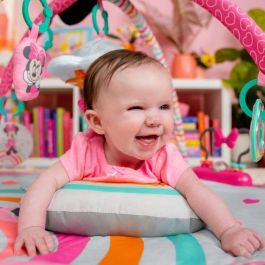 Bright Starts DIS0074451129375 Alfombra de juego Disney Baby Minnie Mouse Forever Besties con música y luces rosa para recién nacidos