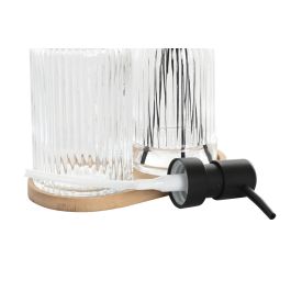 Baño Moderno DKD Home Decor Transparente Negro 8.2 x 20.5 x 16 cm Set de 3 Baño Moderno DKD Home Decor Transparente Negro 8.2 x 20.5 x 16 cm Set de 3