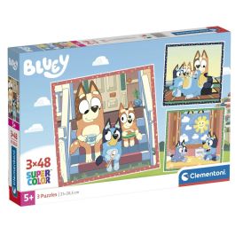 CLEMENTONI Puzzle Bluey 3x48 piezas (144 piezas en total) - 21x20,5cm