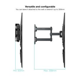TOOQ SOPORTE PARED PANTALLAS 32-55" GIRA/INCLI NEGRO