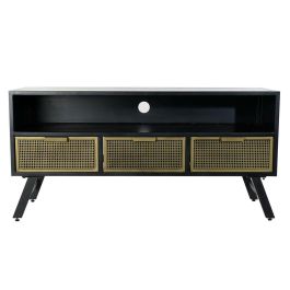 Mueble Tv Vintage DKD Home Decor Negro Dorado 41 x 62 x 125 cm