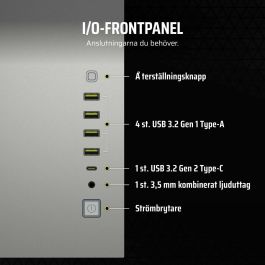 CORSAIR CC-9011285-WW Caja PC Torre Media 6500X, Aluminio Blanco/Gris Satinado