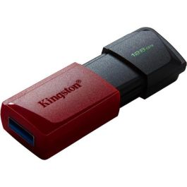 Kingston DataTraveler Exodia M Pendrive USB 3.2 Gen 1 128GB Negro/Rojo, con Tapa Deslizante y Anilla para Llavero