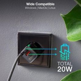 TooQ TQWC-QCPD20 Cargador de Pared con Doble Puerto USB-C Power Delivery y USB-A Quick Charge 20W para Carga Rápida Negro TooQ TQWC-QCPD20 Cargador de Pared con Doble Puerto USB-C Power Delivery y USB-A Quick Charge 20W para Carga Rápida Negro