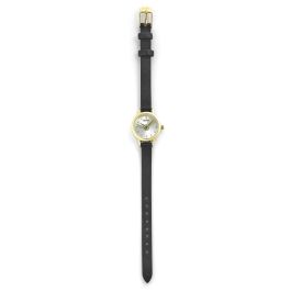 THE CARAT SHOP Reloj de Pulsera Harry Potter Snitch Dorada con Correa Negra de PU y Esfera Plateada y Dorada