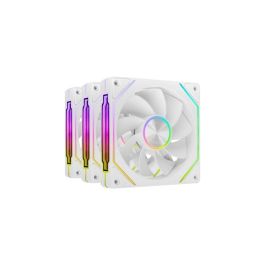 Mars Gaming MF-LINKFINITYKIT2R Pack 3 Ventiladores 12cm ARGB Blancos con Aspas Invertidas y Conexión Magnética LINKFINITY