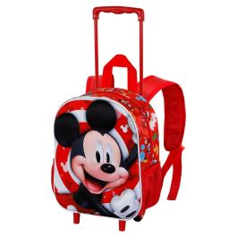 Disney Mickey Mouse Mochila 3D con Ruedas Pequeña Twirl Rojo - Infantil con relieve frontal y bolsillos laterales Precio: 27.69000058. SKU: B1AXHH2987