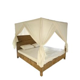 DKD Home Decor Banana 1c25 Cama de Fibra de Banana y Teca 188x198x209 cm