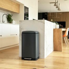 Kitchen Move KIT3666162006631 Cubo de basura de cocina con pedal 40L Gris Mate Acero Inoxidable Modelo Greenwich