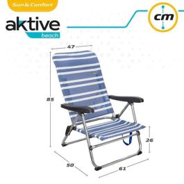 Silla playa aluminio plegable mykonos 5 posiciones 61x50x85 cm con asa. Silla playa aluminio plegable mykonos 5 posiciones 61x50x85 cm con asa.