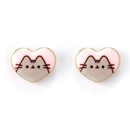 THE CARAT SHOP Pendientes Corazón Pusheen Rosa Dorado Aleación de Zinc