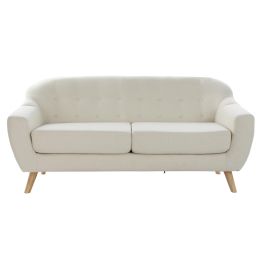 DKD Home Decor Sofá Scandi 3 Plazas Crema Natural 172x82x82 cm en Poliéster y Madera de Rubberwood Desmontable Altura Asiento 47 cm Precio: 464.50000058. SKU: S3040666