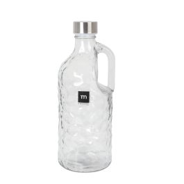 La Mediterranea Botella Vidrio con Asa Metálica 1.1 L, Diseño La Med