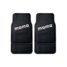 Momo MOMLCM009BG Set 4 Alfombrillas Coche Universales de Goma Negro Gris Antideslizantes Reforzadas Resistentes al Desgaste