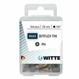 Juego de puntas WITTE PH 2 BITFLEX TIN PH2 5 Unidades Juego de puntas WITTE PH 2 BITFLEX TIN PH2 5 Unidades