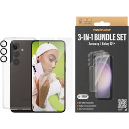 PanzerGlass 3-en-1 Pack Protector Pantalla Samsung Galaxy S24 Plus / UWF Vidrio Templado con EasyAligner Antirayado Antigolpes Transparente