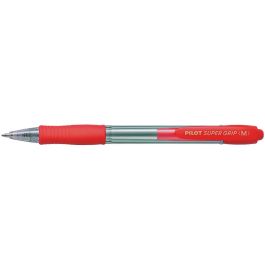 Boligrafo Pilot Super Grip Rojo Retractil Sujecion De Caucho Tinta Base De Aceite 12 unidades