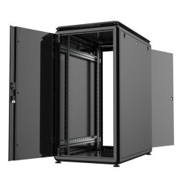 Lanview 19" 22U Armario Rack de Datos 600x1000mm, Mural, con Puerta de Cristal Templado Antiestático y Paneles Laterales Extraíbles