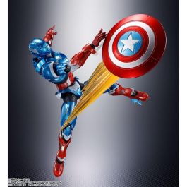 Tamashii Nations Figura Marvel Tech On Avengers Capitán América Edición Eiichi Shimizu 15.5cm S.H.Figuarts Collaboration