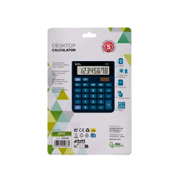 Liderpapel XF17 Calculadora de Sobremesa 8 Dígitos Solar y Pilas 127x105x24 mm Azul
