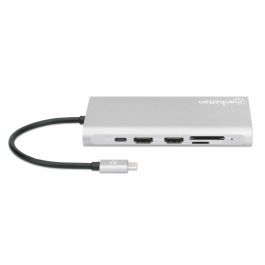 MANHATTAN 12-en-1 Docking Station USB-C con 3xHDMI, 4xUSB, DisplayPort y RJ45
