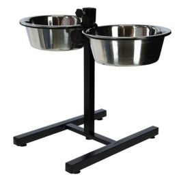 Kerbl Barra de comida elevada para perros con 2 cuencos de acero inoxidable de 2800 ml y base de PVC de 43 cm de altura Kerbl Barra de comida elevada para perros con 2 cuencos de acero inoxidable de 2800 ml y base de PVC de 43 cm de altura