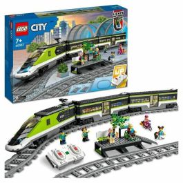 LEGO 60337 City Express Tren de pasajeros, juguete de locomotora de control remoto con faros, vías, vagón de comida, a partir de 7 años