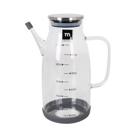 Aceitera de vidrio borosilicato con tapón de acero inoxidable 1000 ml - La Mediterranea (12 Unidades) Aceitera de vidrio borosilicato con tapón de acero inoxidable 1000 ml - La Mediterranea (12 Unidades)