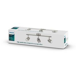 Philips Regleta 3 Focos Meranti GU10 Cromo Mate Metal Techo o Pared Bombilla No Incluida IP20 15.5 x 10 x 49 cm