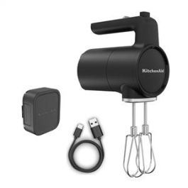Kitchenaid Batidora Amasadora Inalámbrica 5KHMR762BM con Batería GO, 7 Velocidades, Negro Mate Precio: 146.69000005. SKU: B15DCFK6QR