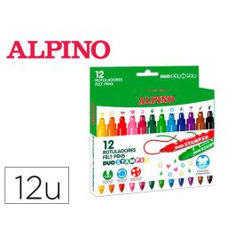 Alpino Rotuladores Duo Stamper C-Puntas Que Estampan Dibujos Colores Surtidos Estuche 12 Ud