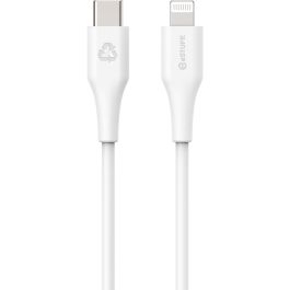 eSTUFF INFINITE Cable USB-C a Lightning Super Suave 1m Blanco - 100% Plástico Reciclado Libre de PVC