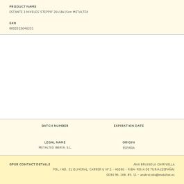 Metaltex Estante 3 niveles Steppo 20x18x15cm, recubrimiento polytherm metallic