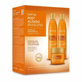 Kativa Profesional Post Alisado Brasileño - Lote 3 pz con Champú, Acondicionador - Keratina y Ácido Hialurónico Anti-Frizz