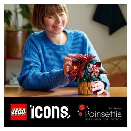 LEGO 10370 Icons Flor de Pascua, Juego Construcción 608 Piezas, 18+ Años