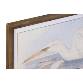 DKD Home Decor Cuadro 2 x 50 x 70 cm (4 Unidades) Marron Gris Cristal Abeto Garzas