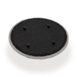 Puff con almacenamiento gris VERSA 43x45 cm - Madera MDF, Poliéster, Tela chenilla Puff con almacenamiento gris VERSA 43x45 cm - Madera MDF, Poliéster, Tela chenilla